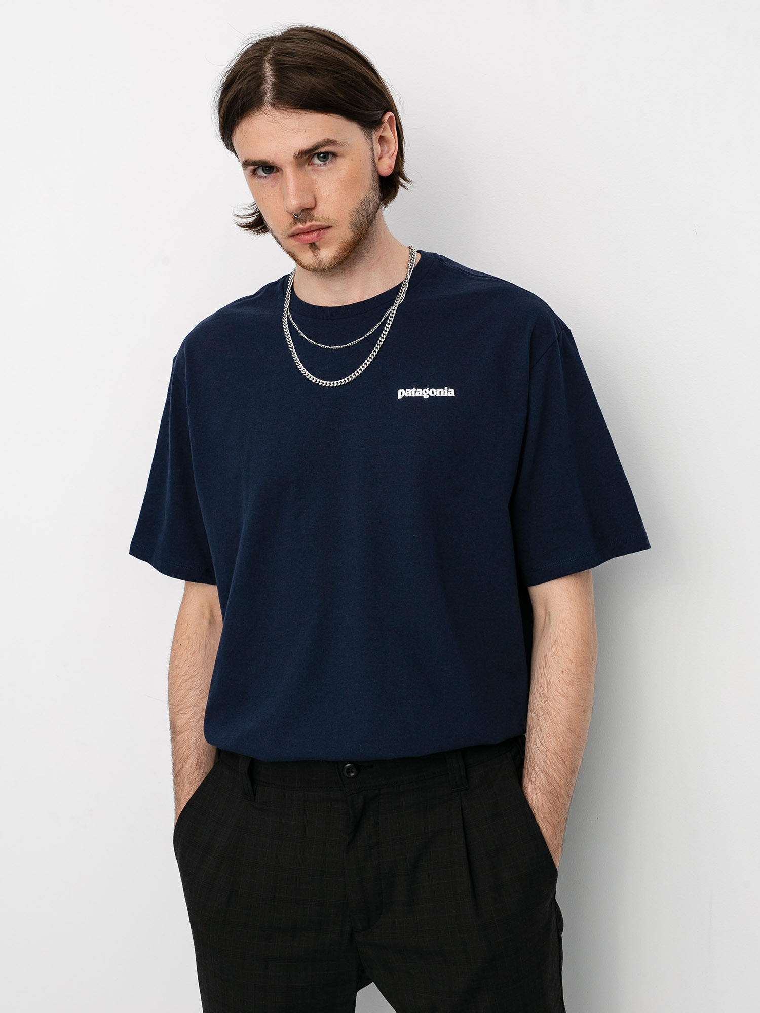 Tricou Patagonia P6 Logo Responsibili (classic navy)
