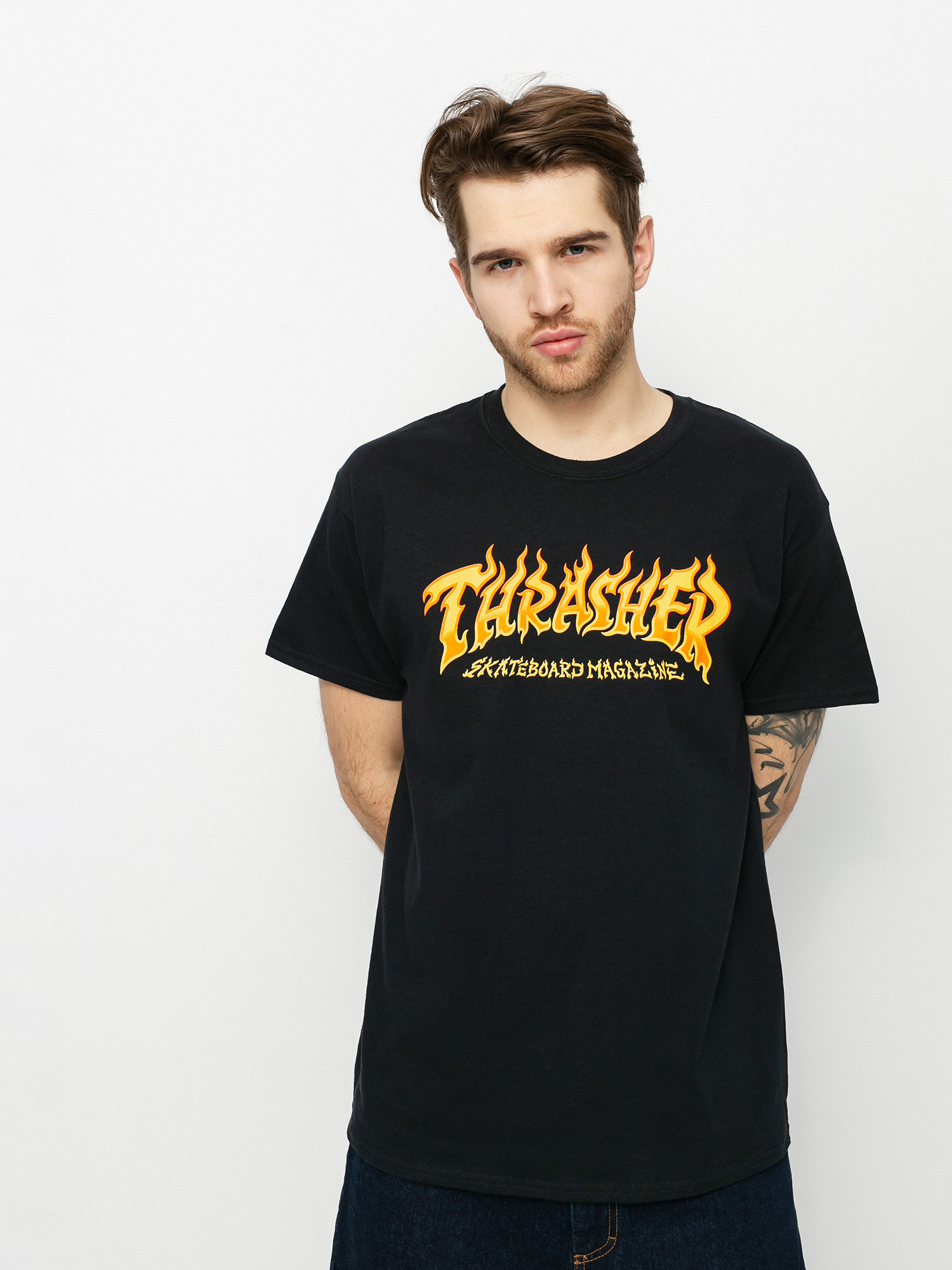 Tricou Thrasher Fire Logo (black)