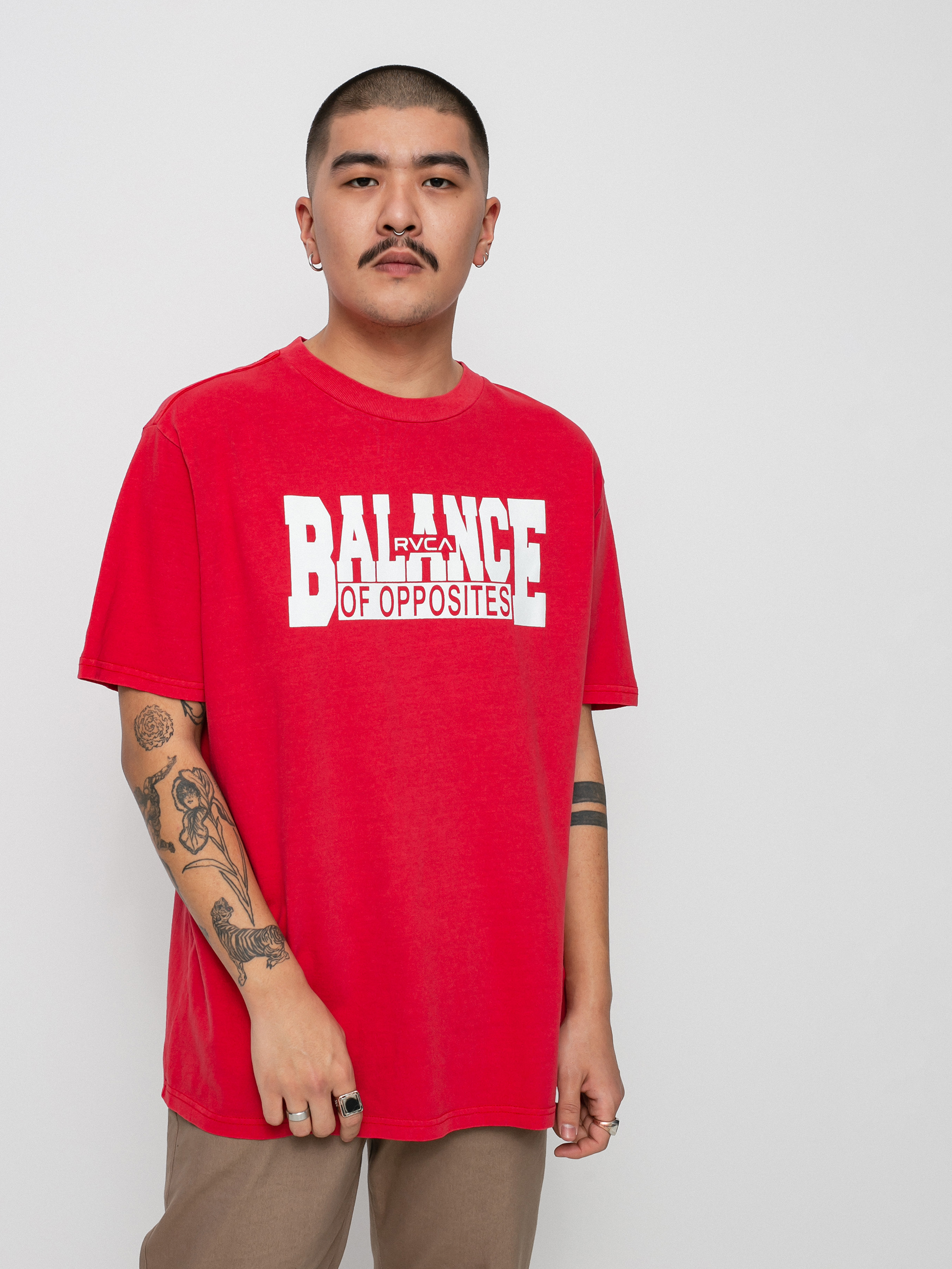 Tricou RVCA Rvca Balance Block (cherry)