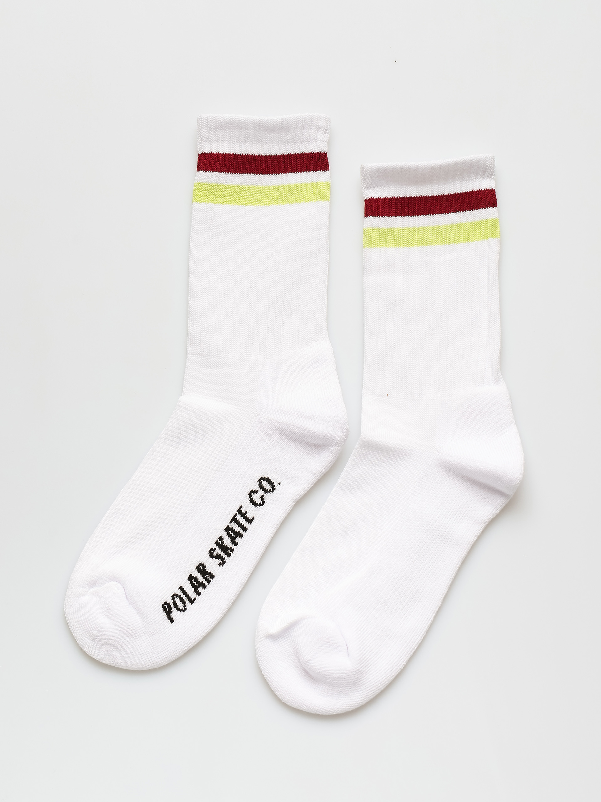 Șosete Polar Skate Stripe (white/rich red/chartreuse)