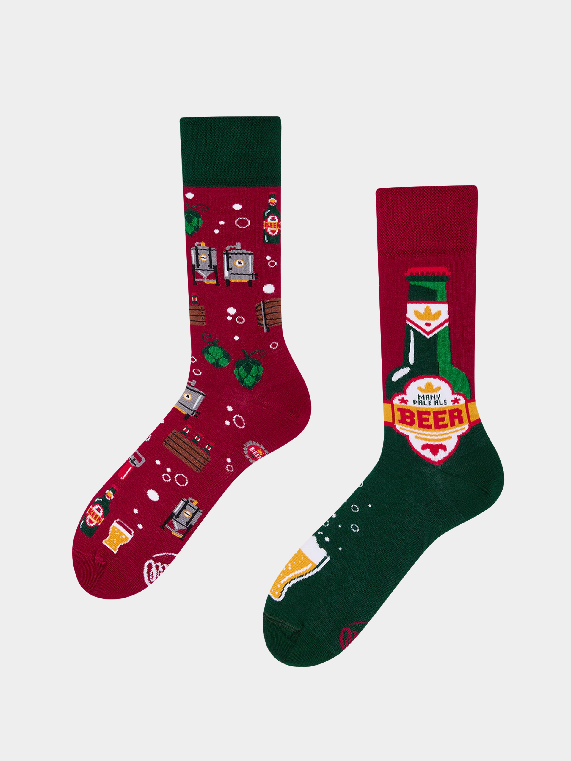 Șosete Many Mornings Many Pale Ale (burgundy/green)