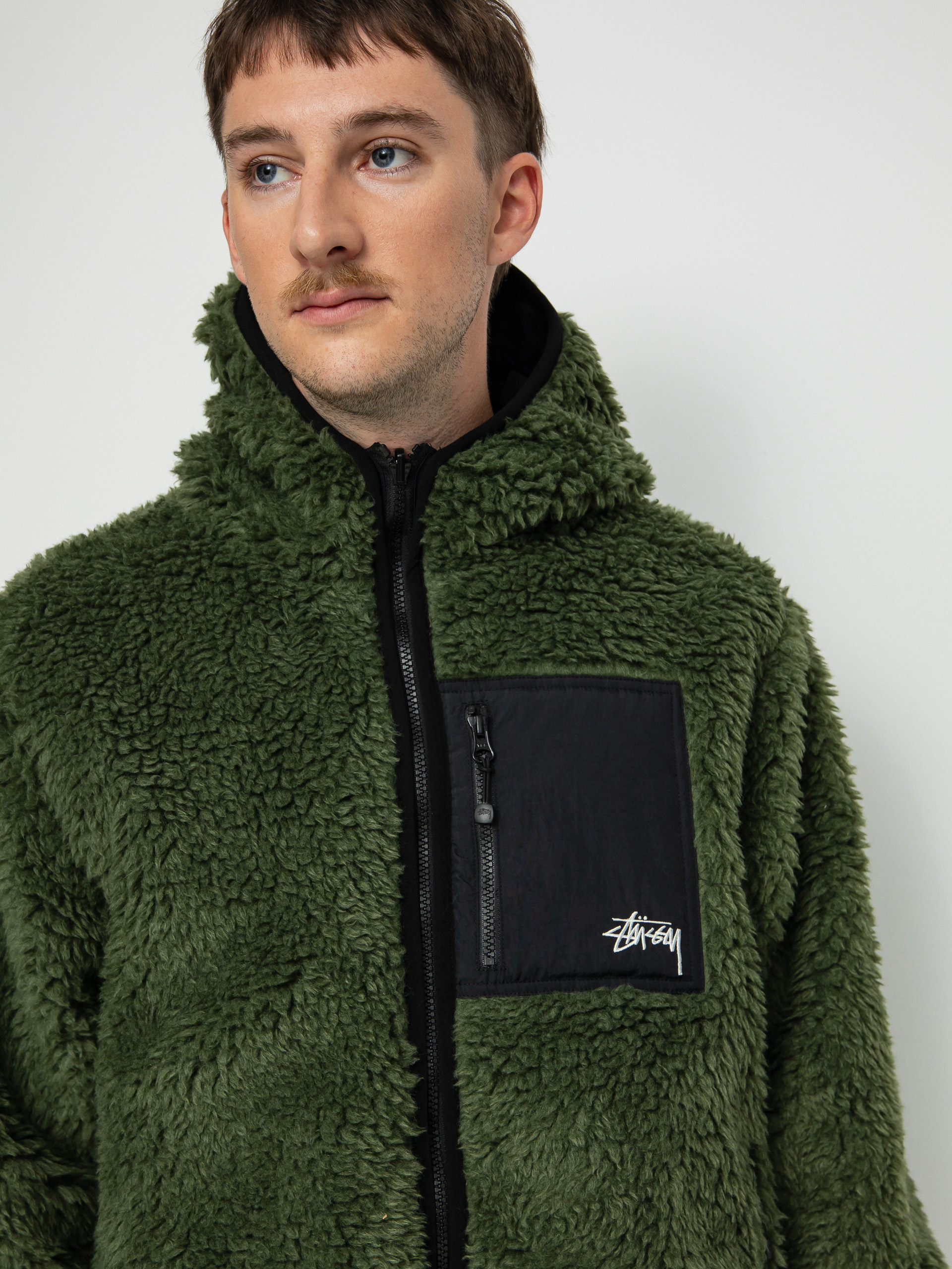 Geacă Stussy Sherpa (olive)
