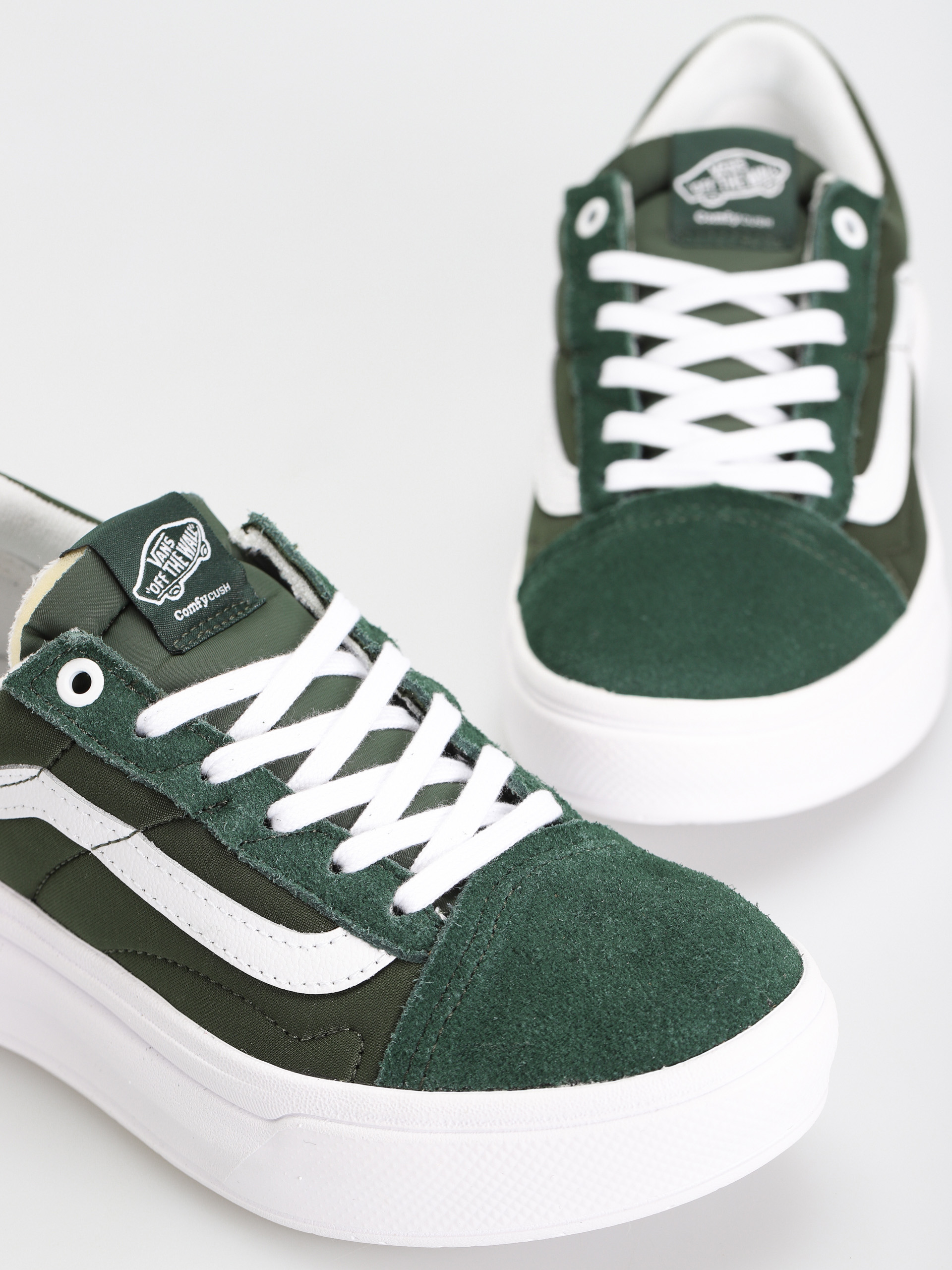 vans old skool dark green suede