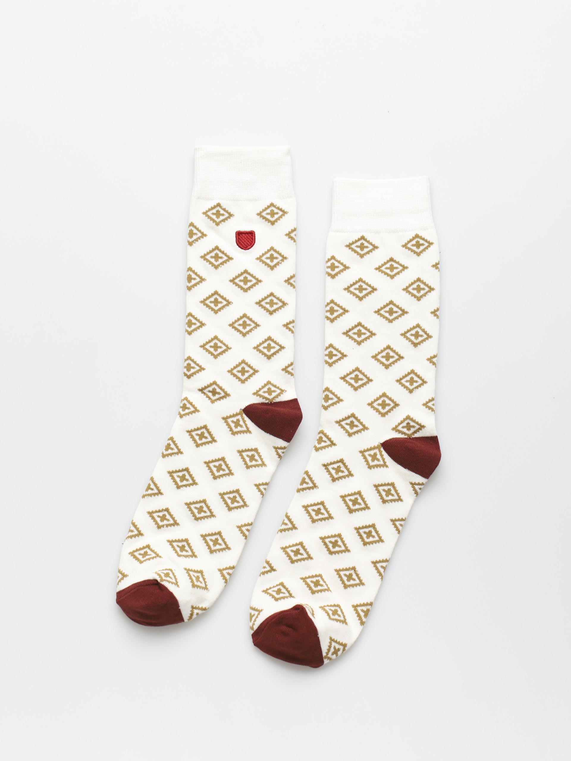 Șosete Brixton Done Proper Knit Sock (off white/dark brick)