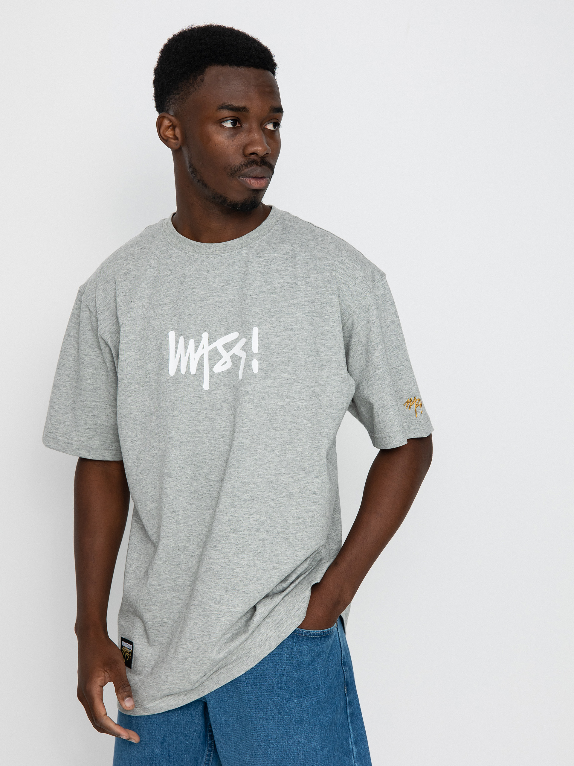 Tricou MassDnm Signature Medium Logo (heather grey)