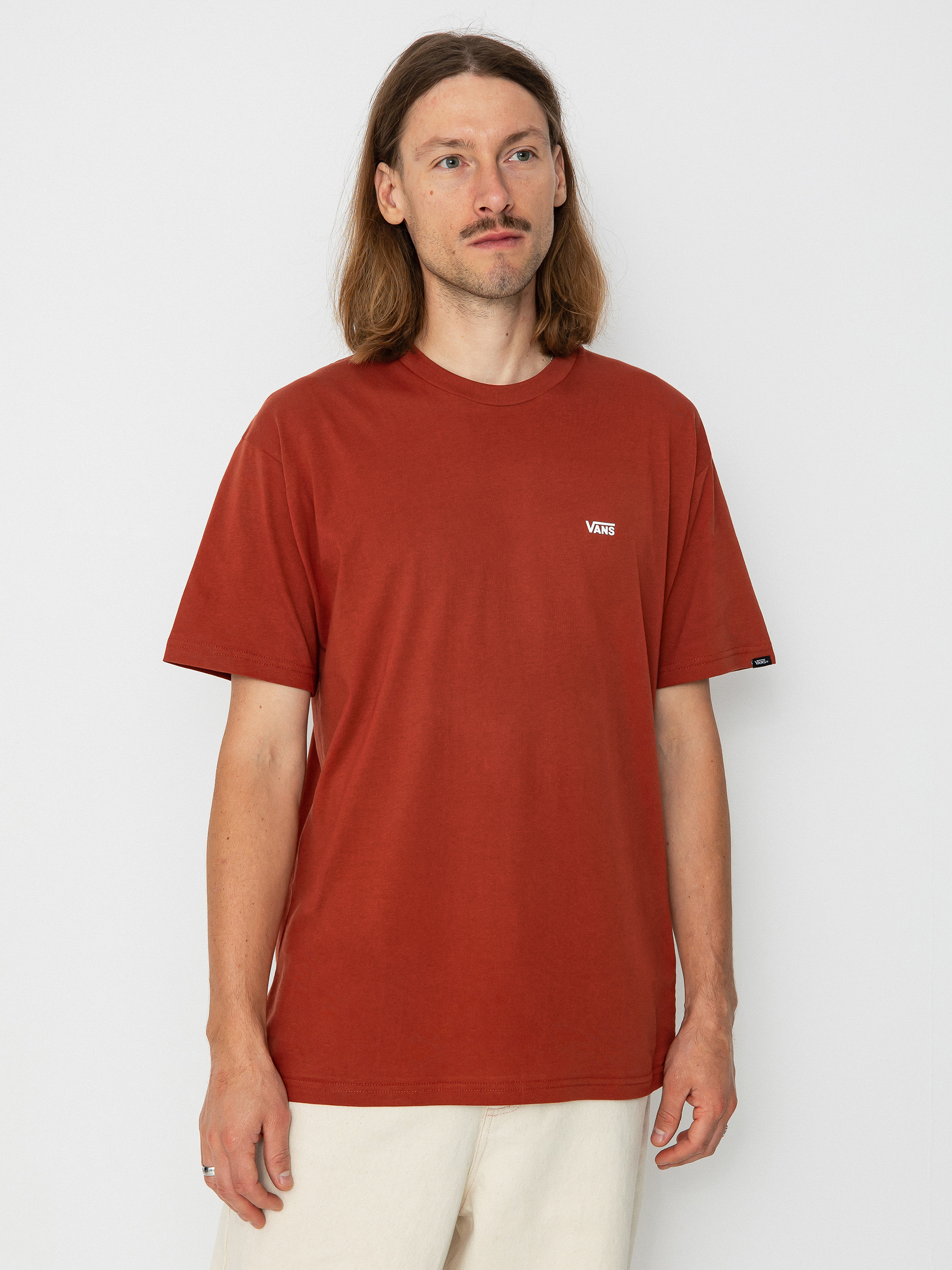 Tricou Vans Left Chest Logo (burnt henna/white)